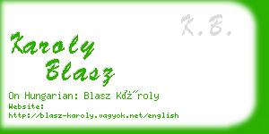 karoly blasz business card